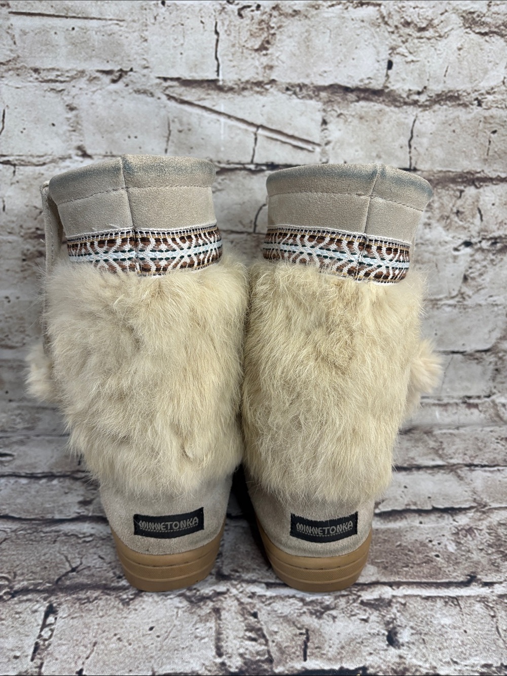 Y2K Minnetonka Suede & Genuine Rabbit Fur Winter Boots
